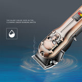Kemei Hair Trimmer KM-2618 Rechargeable Hair Clipper Haircut Machine oil Head Clipper Carving Line White Pushing LCD
