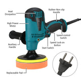 Electric Buffer Polisher 5 Inch for Polishing Sanding Waxing 3600RPM Detachable Handles for Car Polishing and Home Appliance