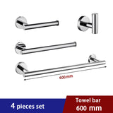Bathroom Hardware Set Stainless Steel  Mirror Round Towel Bar Toilet Paper Holder Towel Ring Robe Hook