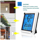 LCD Touch Digital Thermometer Hygrometer Indoor Room Electronic Temperature Humidity Meter Sensor Gauge Weather Station for Home
