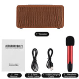 Karaoke Speaker Microphone Wireless Portable High Power LED Lights Rechargeable Support BT/USB Play for Home Family BBQ