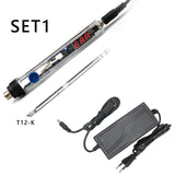T12 Electric Soldering Iron DC 12-24V 72W Digital Display Adjustable Temperature Soldering Station DIY Handle Kit Welding Tools