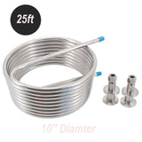 1.5"Tri-Clap 25ft Heat Exchange Recirculating Mash System(HERMS) Coil 10"/12" Diameter 1/2"OD Tubing  Homebrew  Wort Chiller