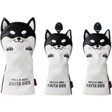 1 Set Golf Club Head Covers Cute Gift Cartoon for Driver Fairway Hybrid PU Leather Soft Golf Wood Headcovers Utility