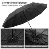 Strong Wind Resistant 3Folding Automatic Umbrella Men Parasol Women Rain 12Ribs Large Umbrellas Business Gift Portable Paraguas