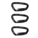 3 Pcs 24KN Aluminum Self-locking Carabiner D-Ring Keychain Survival Safety Equipment for Outdoor Camping Gear Climbing Acces