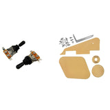 2 Pcs Metric 3 Way Short Straight Guitar Toggle Switch &amp; 1 Set Switch Covers Pickup Selector Plate Bracket Screw