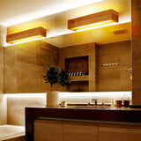 Modern Japanese Style Led Lamp Oak Wooden Wall Lamp Nordic Solid Wood Mirror Wall Lights Sconce For Bedroom Bathroom Warm Light