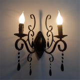 Retro Loft wall lamp white black iron crystal deco wall lighting fixture forbedroom restaurant aisle pub cafe Lantern sconce