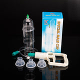 Breast Enlargement and Massage Cupping Set massage cupping device (Dual cups with pump) L large size for male female