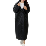 1pc EVA Raincoat Women/Men With Hat Buttons Slicker Poncho Rainwear Outdoor Long Style Hiking Poncho Environmental Rain Jacket