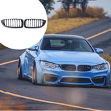 2 Pieces Front Kidney Durable Spare Parts Replaces Bright Black 51137294813 Auto Fit for  F80 M3 F82 M4 F83 M4 2014-2016