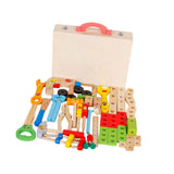 Wooden Tool Box With Tools Kids Pretend Play Construction Toy Set Simulation Maintenance Toy Wooden Toolbox Toy Set