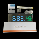 DM1306D Digital Decibel Sound Meter Smart Wall Mounted Neighbors Noise Detector 30-130dB Temperature and Humidity Monitor