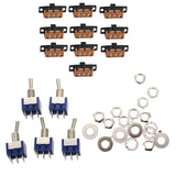 5Pcs 3 Position 2P2T DPDT ON-OFF-ON Miniature Mini Toggle Switch With 10Pcs 6 Pin 3 Position DPDT Panel Slide Switch