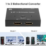 Displayport Splitter 8K/60Hz Audio Video Sync DP1.4 Bi-Direction Switch Adapter for Household Computer Accessories