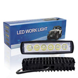 1Pcs/2Pcs LED 18W Work Light Bar Driving Lamp Fog Lights for Off-Road SUV Car Boat Truck Spot Lamp Offroad Accessories