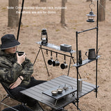 Outdoor Desktop Storage Rack Ultralight Aluminum Alloy Desktop Shelf Adjustable Shelf For Picnic Hiking Fishing Garden BBQ