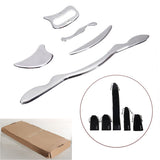 5pcs/set Stainless Steel Body Guasha Back Massage Muscle Scraper Physical Therapy Fascia Knife Release Physiotherapy Health Care