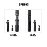KKmoon 10-300×40 Zoom Monocular BAK4 Prism Monocular Retractable Telescope with Tripod Phone Mount Lanyard Carrying Case