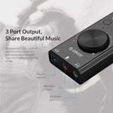 ORICO SC2 External USB Sound Card Stereo Mic Speaker 3.5mm Headset Audio Jack Cable Adapter Switch Volume Adjustment