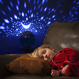Star Projector Lamp Children Bedroom LED Night Light Baby Lamp Decor Rotating Starry Nursery Moon Galaxy Projector Table Lamp