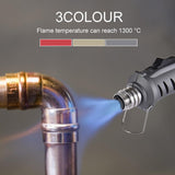 Gas Soldering Iron 3-In-1 Multifunctional Auto-ignition Adjustable Flame Butane Iron with Hot Air Gun Flamethrower