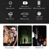 USB Rechargeable Flashlight Built in Batter with Charge Display Portable Lighting Long-Range Outdoor Strong Light Flashlight