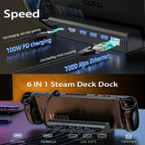 6-in-1 Converter Docking Station Compatible For Steam Deck Charging Stand Portable Host Extension Base