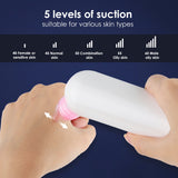 Electric Blackhead Removal Hot Compress Face Pore Cleaner Light Therapy Device Beauty Grease Pimple Black Dots Suction Remover