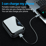 BT 5.1 Wireless Sport Headphones Touch Control Waterproof Charge Box High Quality Three Screen Digital Display Power Bank