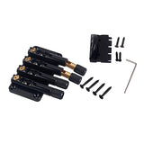 4 String Bass Guitar Bridge Headless Tailpiece with String Locks and Screws for Guitar Bass