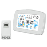 Indoor &amp; Outdoor Hygrometer Thermometer with Time Backlight LCD Display Desk Electronic Temperature Humidity Meters for Home