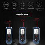 LONGSHUO Laser Distance Meter  Digital 50m 70m 100m Rangefinder laser tape range finder Distance Measure Device Measuring Tool