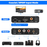 192KHz Aluminum ARC Audio Adapter Audio Extractor Digital to Analog Audio Converter DAC SPDIF Coaxial RCA 3.5mm Jack