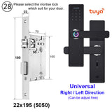 X1 Biometric Fingerprint Smart Electronic Door Lock Tuya APP Remotely IC Card Password Key Unlock Built-in Eight Language Voices