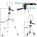 Camera Tripod Stand Dimmable LED Studio Camera Ring Fill Light Tripod Stands Video Live Photo Lights With Holder