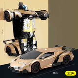 38 cm RC Car 2.4Ghz Induction Transformation Robot 1:12 Deformation Electric Remote-controlled Sports Cars Toy for Children A03