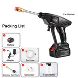 Household Cordless 30Bar High Pressure Car Wash Tool Portable Vehicle Cleaning Machine Automobile Washer with Foam Generator