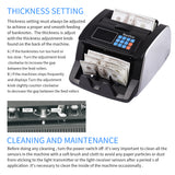 Bisofice Money Counter Machine Counterfeit Bill Detector Automatic Money Detection Top Loading with UV MG IR for EURO US Dollar