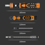 JAKEMY 31pcs Flexible Ratchet Screwdriver Bits&amp;Socket Set Drive Socket Set Premium H4*45mm&amp;H6.3*60 CR-V Alloy Steel Slotted Torx
