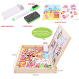 Montessori Kid Toy Wooden Magnetic Puzzle White Board Drawing Set Cartoon Animals Farm Puzzle Kids Educational Toy Baby Gift Kit