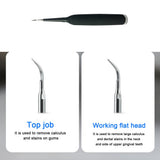 Dental Care Tools Electric Tooth Cleaning And Scaler Black Mouth Mirror + U-shaped Tongue Scraper Set