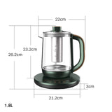 220V 1800ML Household Electric Kettle Glass Titanium Alloy Material Water Boiling Machine Dessert Tea Cooking Pot Multi Cooker