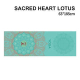 185*63cm Double Layer Non-Slip Fitness Mat Digital Portable Printing Protection Yoga Exercise Pad with Position Line Gymnastics