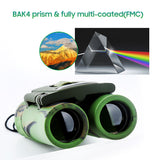 8×21 Compact HD Zoom Binoculars Long Distance High Definition BAK4 Prism Binocular Telescope with Diopter Ring for Bird Watching
