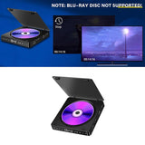Portable DVD/VCD Player Hifi Stereo Speakers 1080P Multifunction Mini Cd Player Walkman Audio Video Player-EU Plug