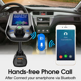 LCD Hands Free Car Kit Bluetooth FM Transmitt Modulator Adapter AUX TF Slot Coche QC3.0 USB Charger mp3 Music Player