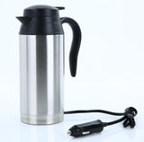 Portable travel kettle Stainless Steel 12V 24V Electric Kettle 750ml In-Car Travel Trip Coffee Tea Heated Mug Motor Hot Water