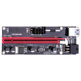 Ver009S PCI-E Riser Card 1X-16X Extender with 4 Solid Capacitors Dual-6pin 4 Pin Graphics Extension ETH Mining Powered Riser